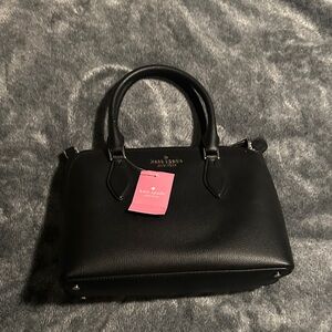 kate spade Black Pebble Leather Satchel with Top Handles